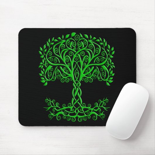 Grüner Keltenbaum Mousepad (Mit Mouse)