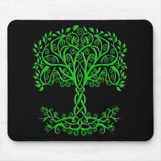 Grüner Keltenbaum Mousepad (Vorne)