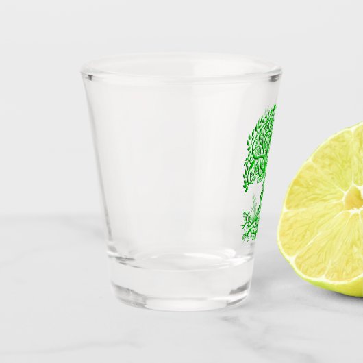Grüner Keltenbaum Schnapsglas (Links)