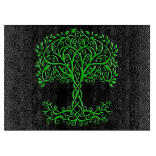Grüner Keltenbaum Schneidebrett (Vorderseite)