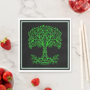 Grüner Keltenbaum Serviette