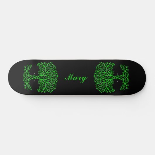 Grüner Keltenbaum Skateboard (Horizontal)