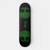 Grüner Keltenbaum Skateboard (Vorderseite)