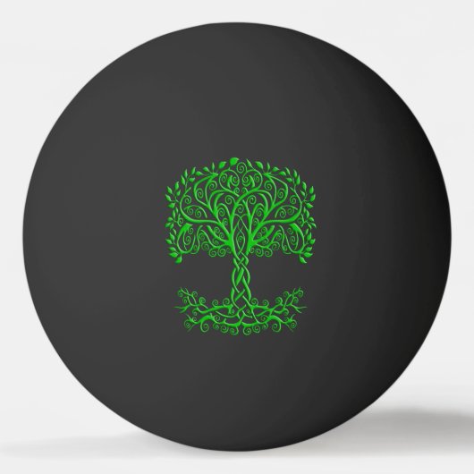 Grüner Keltenbaum Tischtennisball (Rückseite)