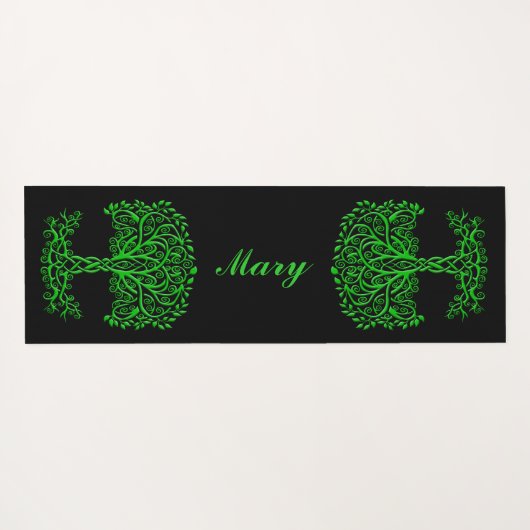 Grüner Keltenbaum Yogamatte (Rückseite (Horizontal))