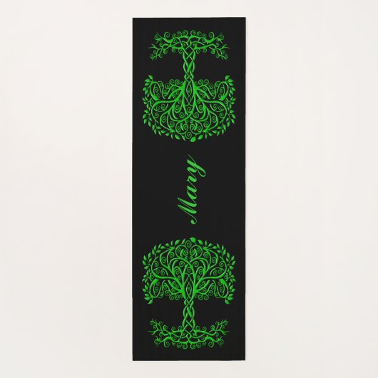 Grüner Keltenbaum Yogamatte (Rückseite)