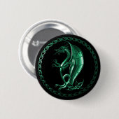 Grüner keltischer Drache Button (Vorne & Hinten)