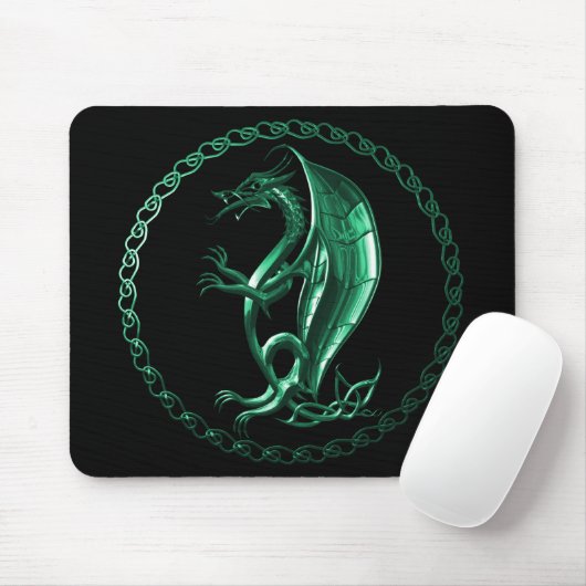Grüner keltischer Drache Mousepad (Mit Mouse)