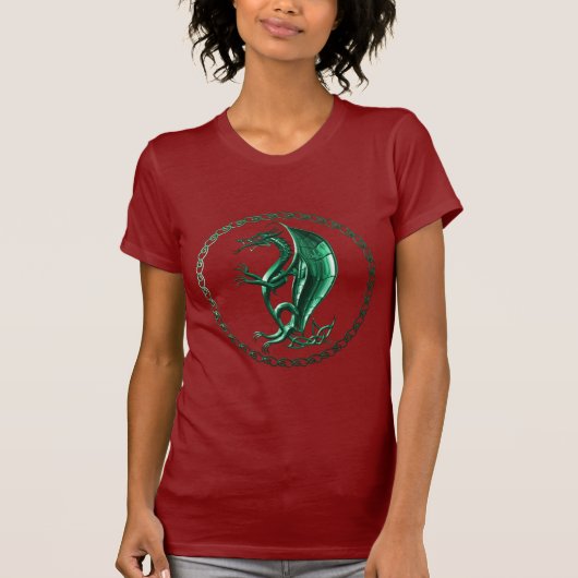 Grüner keltischer Drache T-Shirt (Vorderseite)