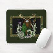 Grüner keltischer Geweihmann Mousepad (Mit Mouse)