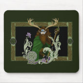 Grüner keltischer Geweihmann Mousepad (Vorne)
