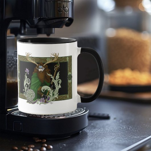 Grüner keltischer Geweihmann Tasse