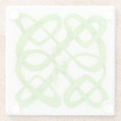 GRÜNER KELTISCHER KNOTEN Glasuntersetzer (Rückseite)