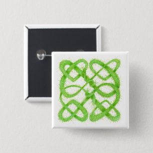 GRÜNER KELTISCHER KNOTEN Quadratischer Anstecker Button