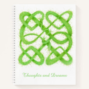 GRÜNER KELTISCHER KNOTEN Spiralblock 8,5x11 Notizblock