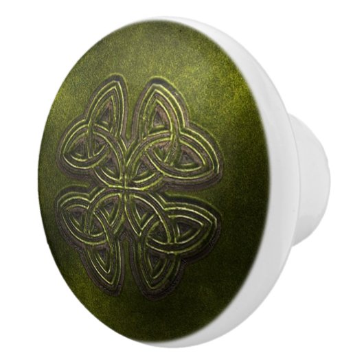 Grüner keltischer Tür-oder Fach-Griff Keramikknauf (Rechts)