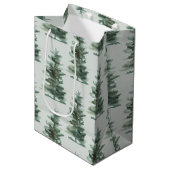 Grüner Kiefernbaum Mittlere Geschenktüte (Vorderseite Schrägansicht)