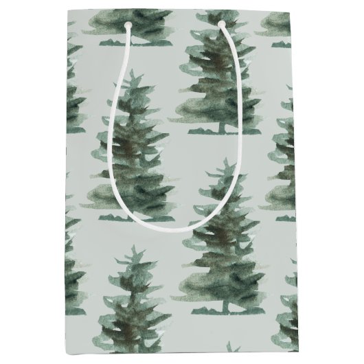 Grüner Kiefernbaum Mittlere Geschenktüte (Vorderseite)