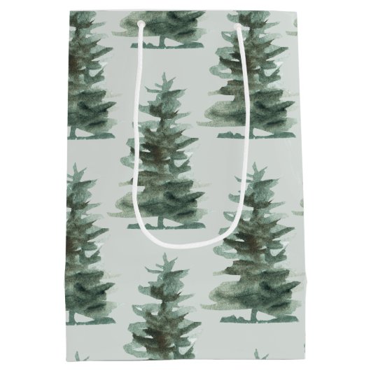 Grüner Kiefernbaum Mittlere Geschenktüte (Rückseite)