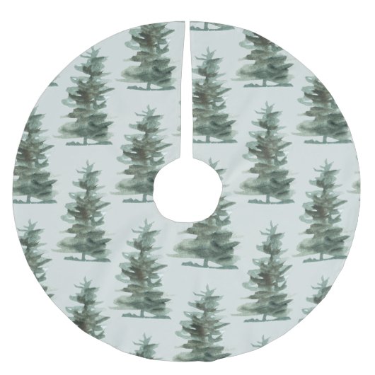 Grüner Kiefernbaum Polyester Weihnachtsbaumdecke (Vorderseite)