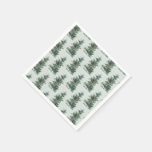 Grüner Kiefernbaum Serviette (Ecke)