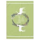 Grüner Kiefernkranz Hirsch Wunderschönes Lebenstab Tischdecke (Vorderseite)