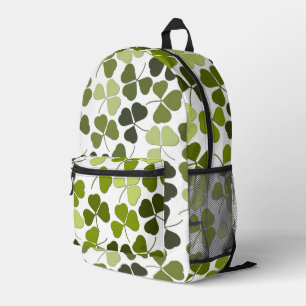Grüner Klee in verschiedenen Schattierungen Bedruckter Rucksack