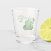 Grüner Klee mit Leprachaun Schnapsglas (Rückseite)