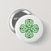 grüner Kleeblatt Celticknoten Button (Vorne & Hinten)