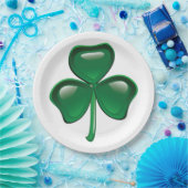 Grüner Kleeblatt-Dreiblatt Shamrock Pappteller (Party)
