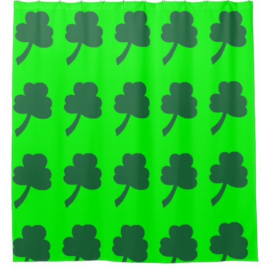 Grüner Kleeblatt Duschvorhang (Vorderseite)