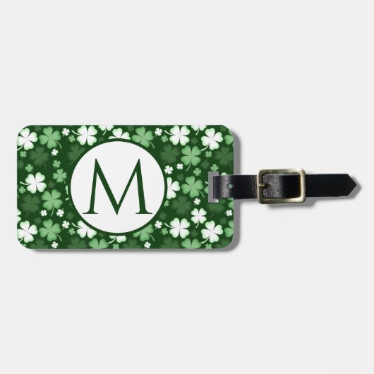 Grüner Kleeblatt, St. Patrick's Day Gepäckanhänger (Vorderseite horizontal)