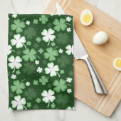 Grüner Kleeblatt, St. Patrick's Day Geschirrtuch (Viertel Falte)