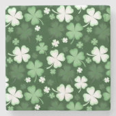 Grüner Kleeblatt, St. Patrick's Day Steinuntersetzer (Vorderseite)