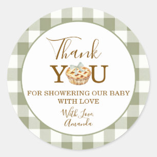Grüner Kleiner Süßer Schatz Baby Shower Danke Runder Aufkleber