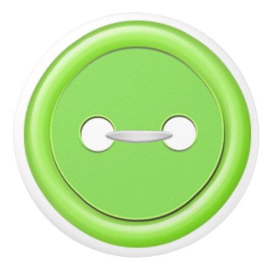 Grüner Knopf-Fach-Zug Keramikknauf (Vorderseite)