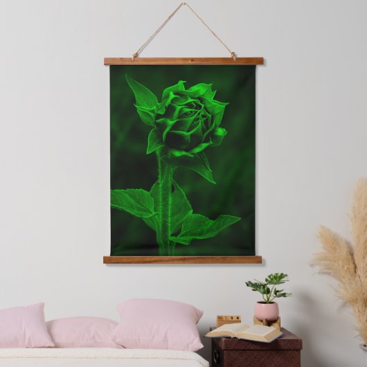 "Grüner Knospe" Wandteppich Mit Holzrahmen (Schlafzimmer)