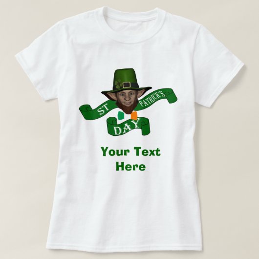 Grüner Kobold St. Patrick T-Shirt (Design vorne)