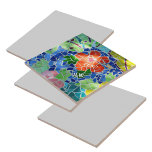 Grüner Koi Fisch und rote Blume farbenfrohe Mosaik Fliese<br><div class="desc">Grüner Koi-Fisch schwimmt in blauem Wasser mit leuchtend roter Blume in einem Mosaik Kachel koi Teich ist eine bunte Zen dekorative Keramik Kachel. Personalisieren Sie die Initialen und einen Namen. Dies ist eines von mehreren koordinierenden Entwürfen mit Original-Kunstfotografie von JLW_FOTOGRAPHY.</div>