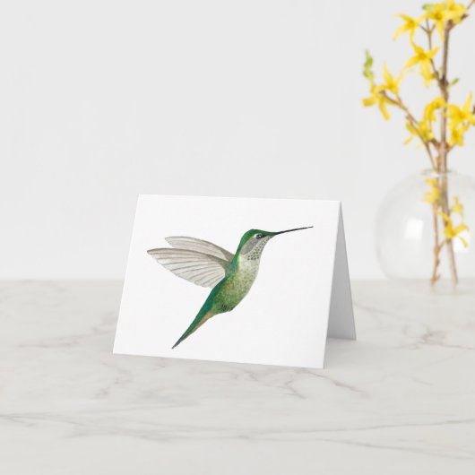 Grüner Kolibri Karte (Gelbe Blume)