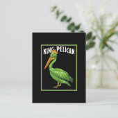 Grüner König Pelikan Postkarte (Stehend Vorderseite)