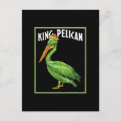Grüner König Pelikan Postkarte (Vorderseite)