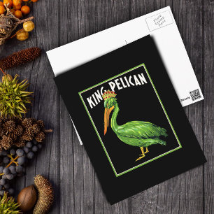 Grüner König Pelikan Postkarte