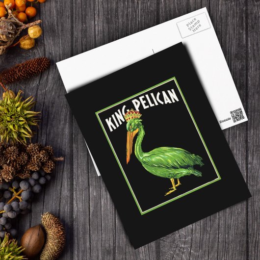 Grüner König Pelikan Postkarte