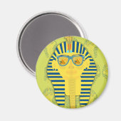 Grüner König Tut mit Sonnenbrille Magnet (Vorderseite/Rückseite)