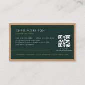 Grüner Konstruktionsprofi Holz-QR-Code Visitenkarte (Rückseite)