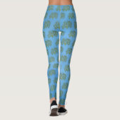 Grüner Korallenbaum auf blauen Leggings (Rückseite)