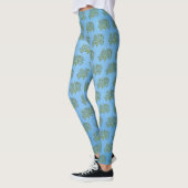 Grüner Korallenbaum auf blauen Leggings (Links)