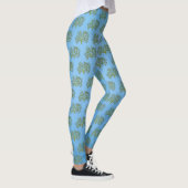 Grüner Korallenbaum auf blauen Leggings (Rechts)