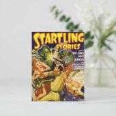 Grüner Krake Postkarte (Stehend Vorderseite)